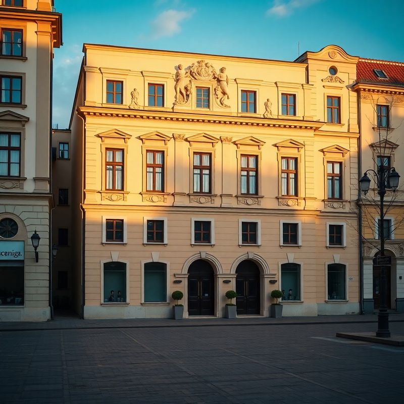 Pieskovo sfarbená baroková budova na Námestí svätého Egídia v Poprade